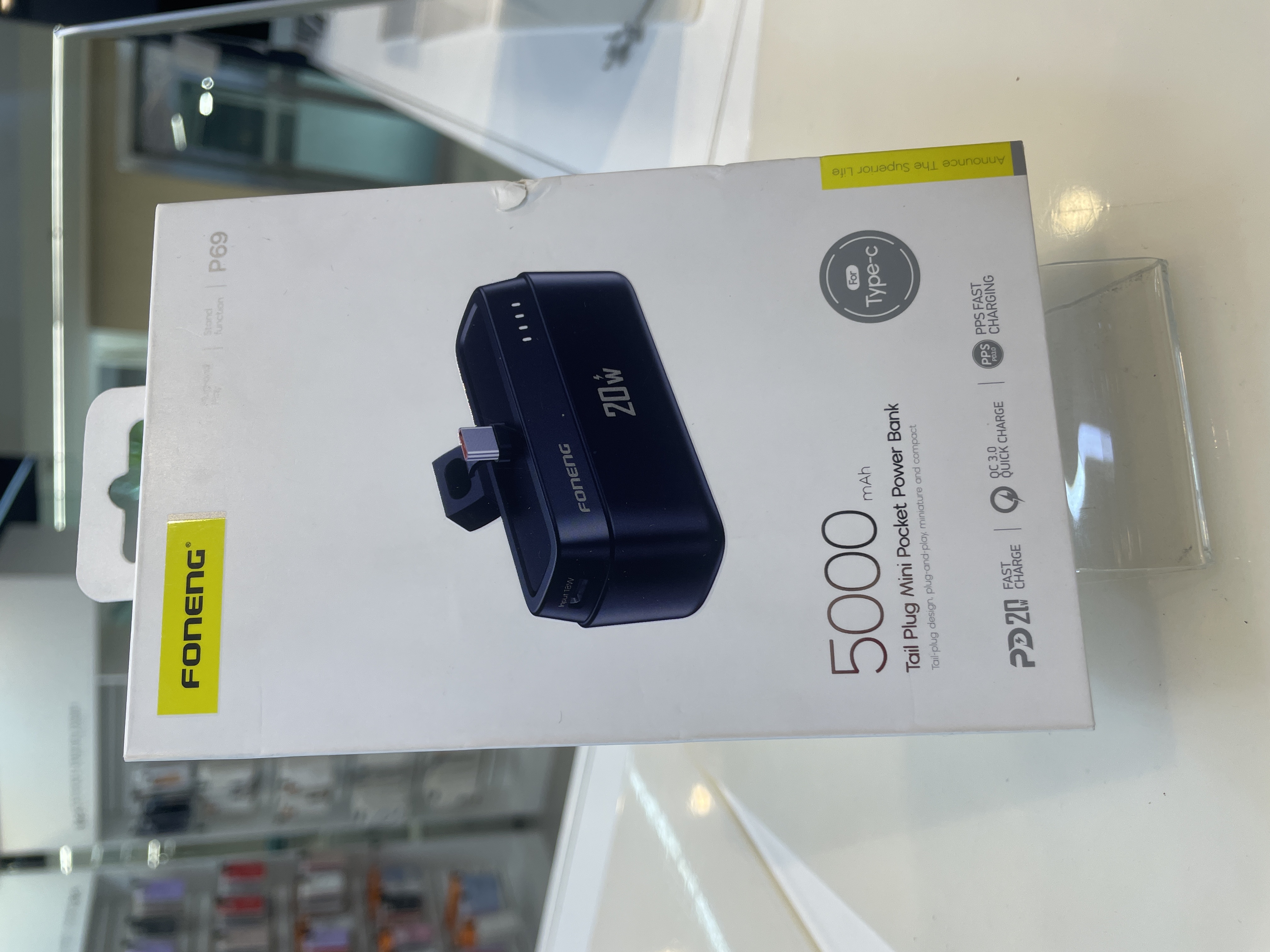CARGADOR POWER BANK P69 MINI FONENG 5.000 MAH USB C 20W