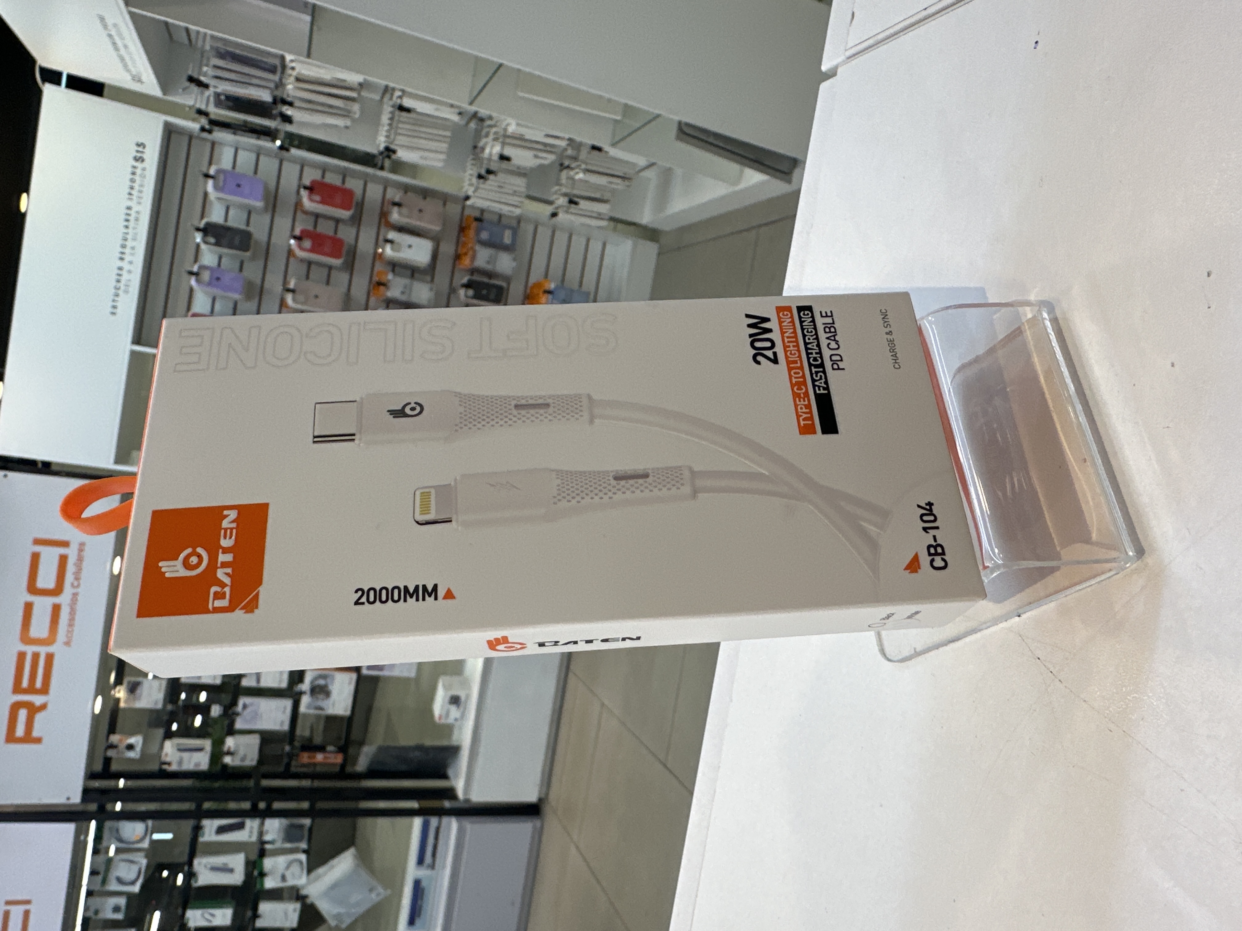 CABLE BATEN 20W USBC A LIGHTNING 2000MM