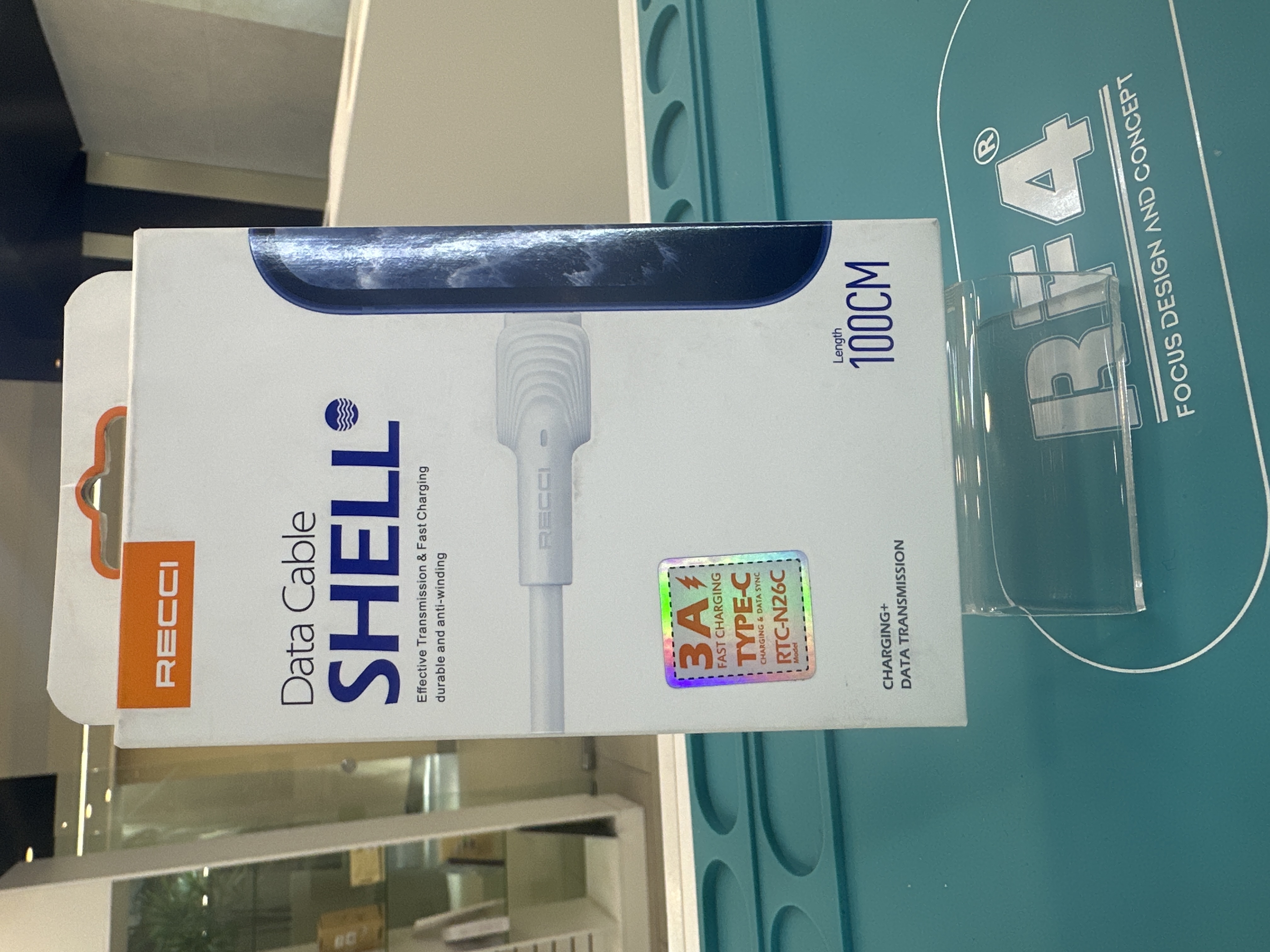 RECCI DATA CABLE SHELL TIPO C A USB 3A 100CM